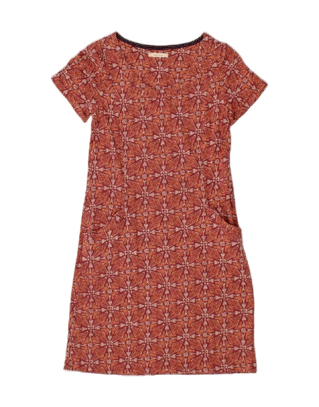 WHITE STUFF Womens Abstract Pattern Basic Dress UK 10 Small Red Cotton