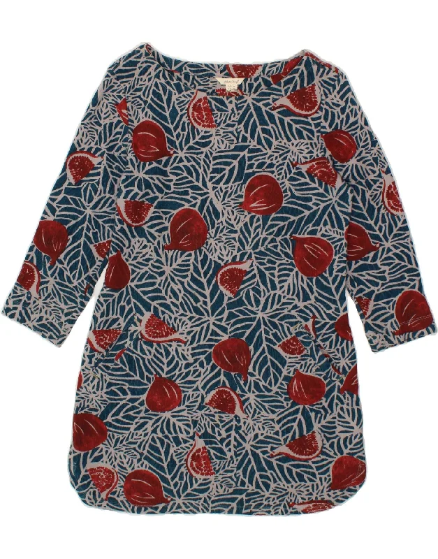 WHITE STUFF Womens Abstract Pattern Sheath Dress UK 10 Small  Blue Cotton