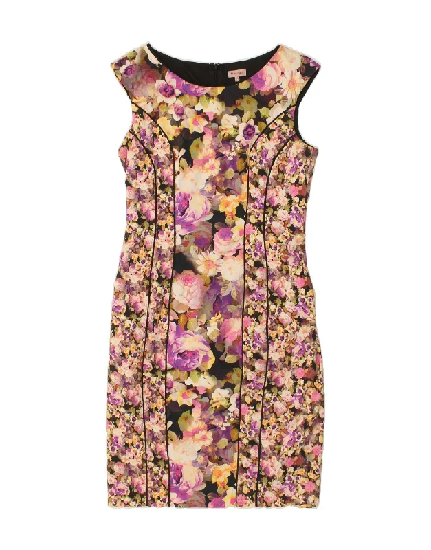 PHASE EIGHT Womens Sheath Dress UK 14 Medium Multicoloured Floral Cotton