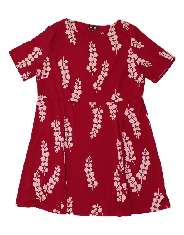 DEBENHAMS Womens A-Line Dress UK 22 3XL Pink Floral Polyester