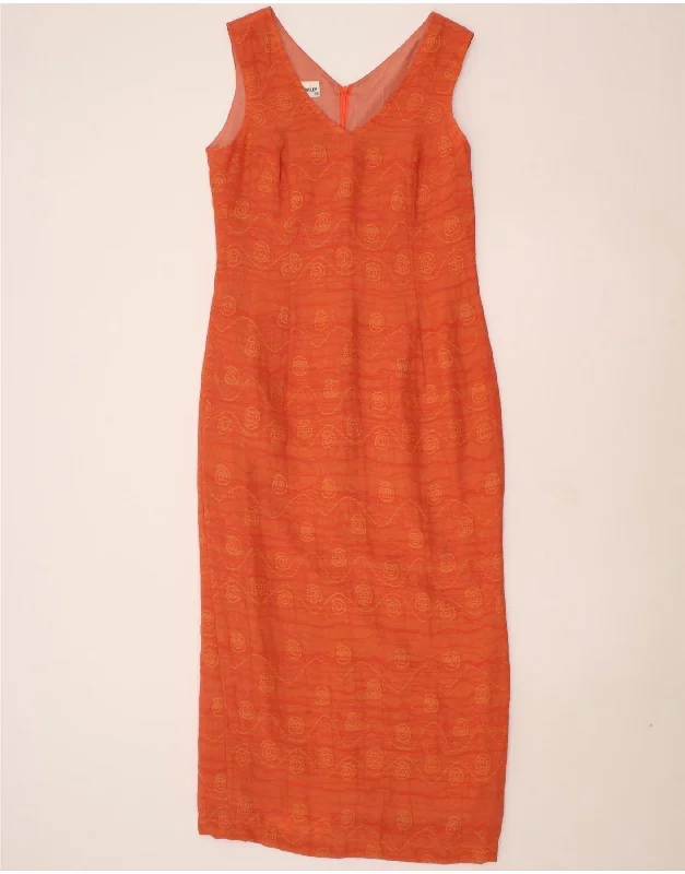 JOHN BENTLEY Womens Sleeveless Maxi Sheath Dress UK 10 Small  Orange