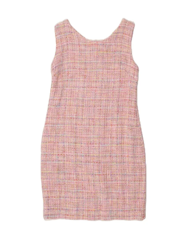 VINTAGE Womens Sleeveless Sheath Dress UK 12 Medium Pink Flecked