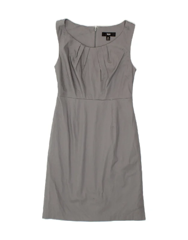 MOSSIMO Womens Sleeveless Sheath Dress US 4 Small Grey Cotton