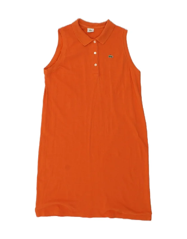 LACOSTE Womens Sleeveless Polo Dress Size 46 XL Orange Cotton
