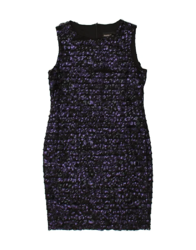 FRANK LYMAN Womens Sleeveless Sheath Dress UK 16 Large  Navy Blue Spotted