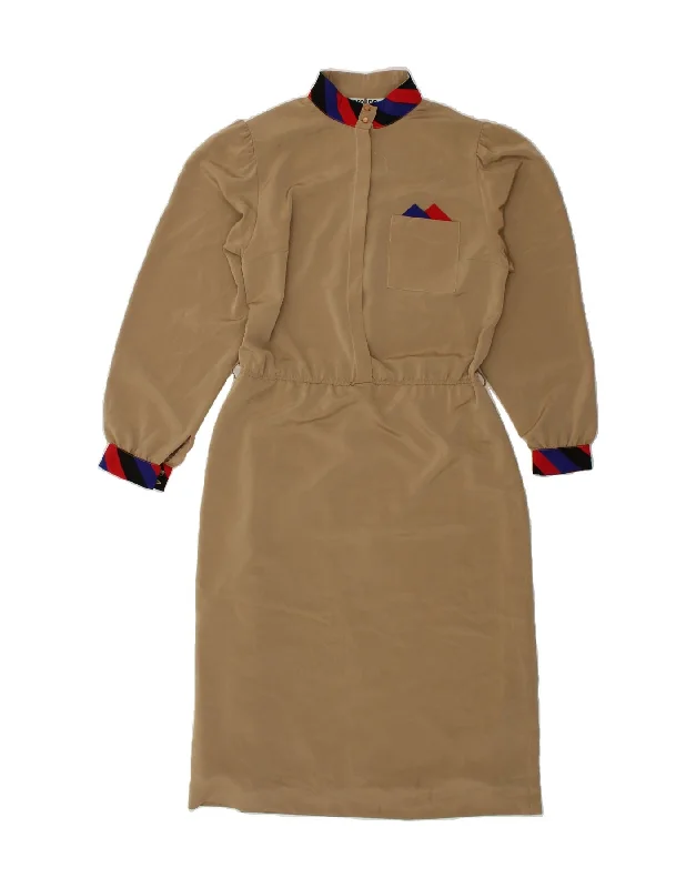 CAROLINE Womens Long Sleeve Basic Dress IT 42 Medium Brown