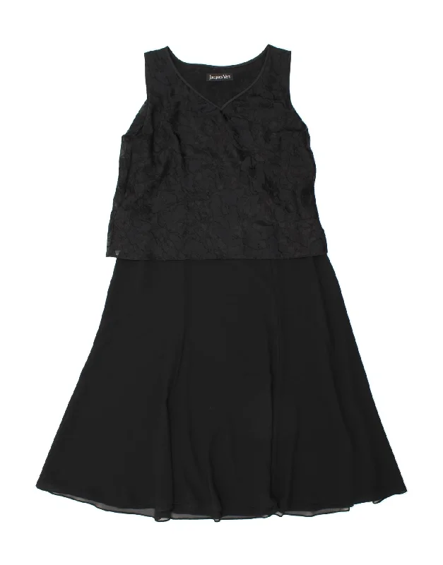 JACQUES VERT Womens Sleeveless A-Line Dress UK 14 Large Black