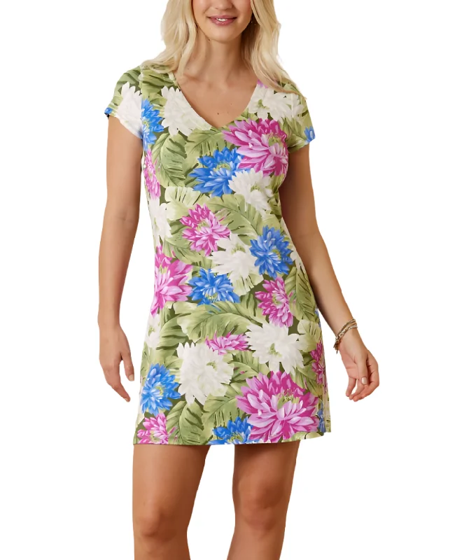 Tommy Bahama Womens Darcy Lush Lotus V-Neck Dress