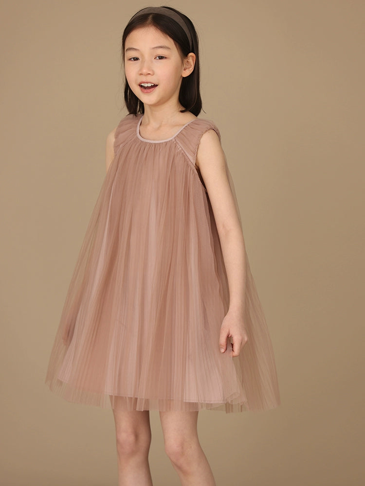 Haitou Children's Clothing Matching Lotus Root Starch Sleeveless Vest Kids Dress Sweet Elegant Girl Princess Dress Tulle Skirt Summer Haitou Children's Clothing Matching Lotus Root Starch Sleeveless Vest Kids Dress Sweet Elegant Girl Princess Dress Tulle Skirt Summer
