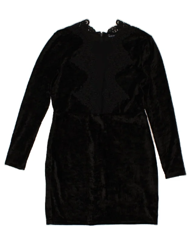 FRENCH CONNECTION Womens Long Sleeve Sheath Dress UK 14 Large Black