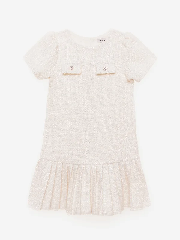BCBG Girls Tweed Dress in Ivory
