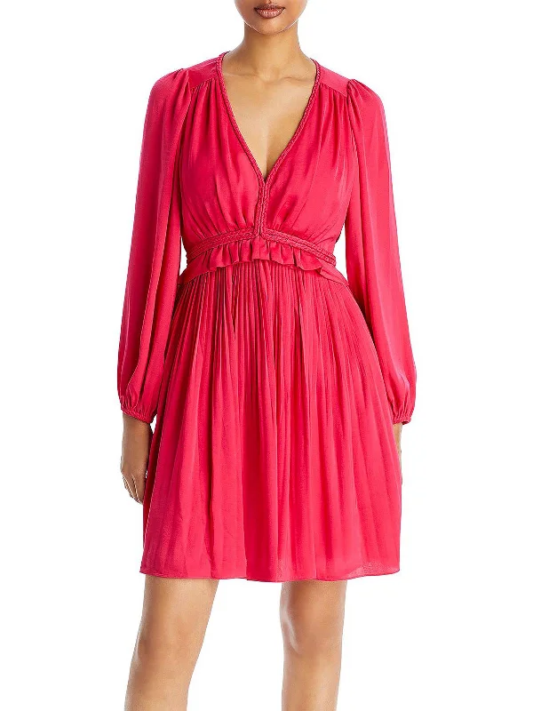 Alexis Womens Pleated Mini Mini Dress Fashionable Lace Mini Dress