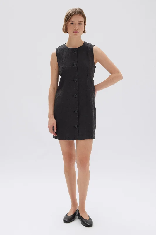 Coralie Linen Mini Dress Trendy A-Line Mini Dress