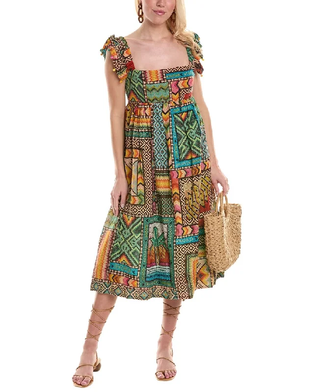 FARM Rio Fresh Forest Scarf Mini Dress Trendy Mini Dress with Belt