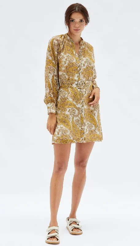 MINK PINK SISTAN BUTTON MINI DRESS Fashionable Mini Dress with Frills