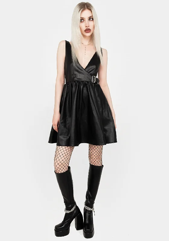 Opium Faux Leather Mini Dress Elegant Silk Mini Dress