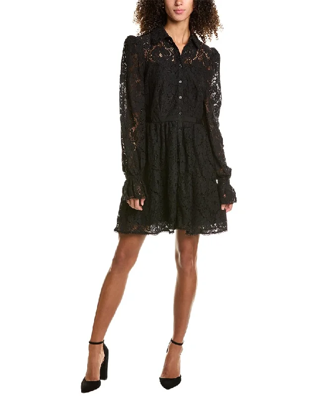 Rachel Parcell Lace Mini Dress Comfortable Zip-Up Mini Dress