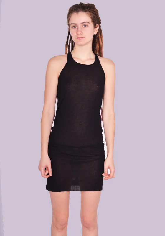 RICK OWENS WOMEN  RP01D2548 RC TANK MINI DRESS BLACK (New season SS24) Comfortable Bodycon Mini Dress