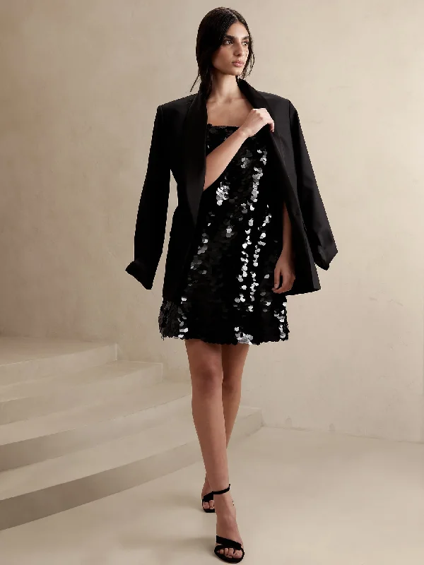 Teia Sequin Mini Dress Trendy Mesh Mini Dress