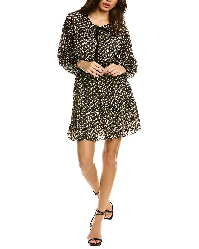 Theory Satin Burnout Silk-Blend Mini Dress Elegant Sequin Mini Dress
