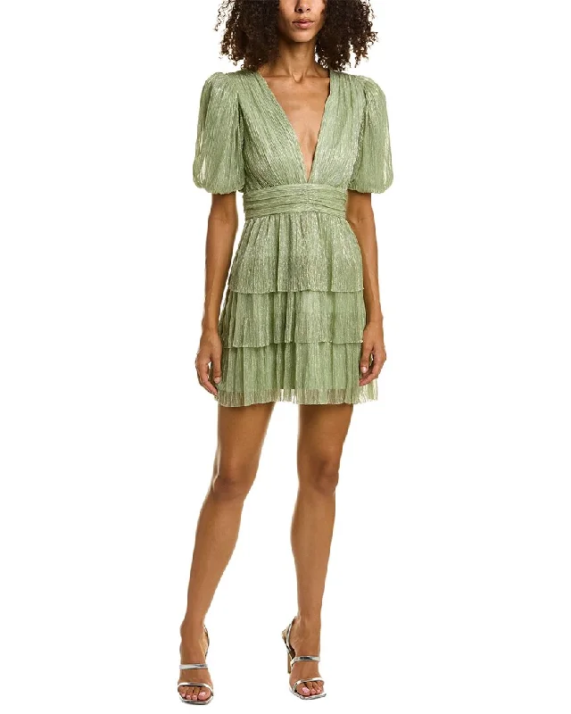 Wayf Tiered Mini Dress Elegant Silk Mini Dress