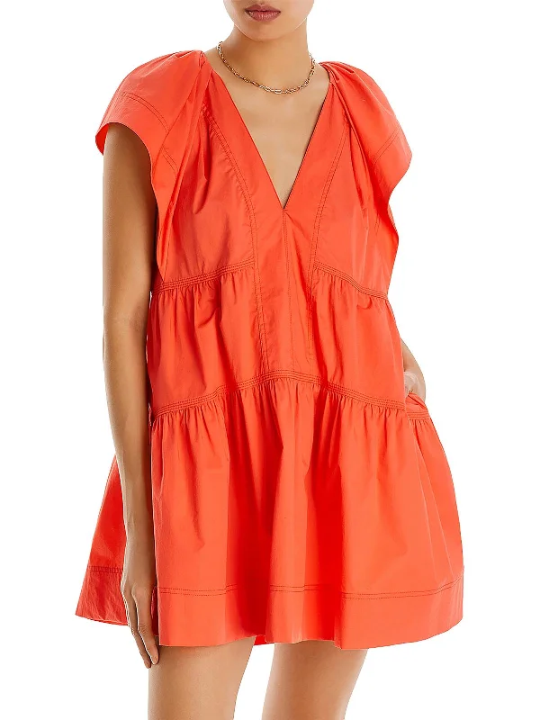 Womens Daytime 100% Cotton Mini Dress Stylish Sweetheart Mini Dress