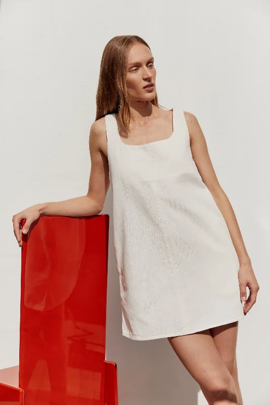 Zoey Twill Mini Dress Stylish Ruffle Mini Dress
