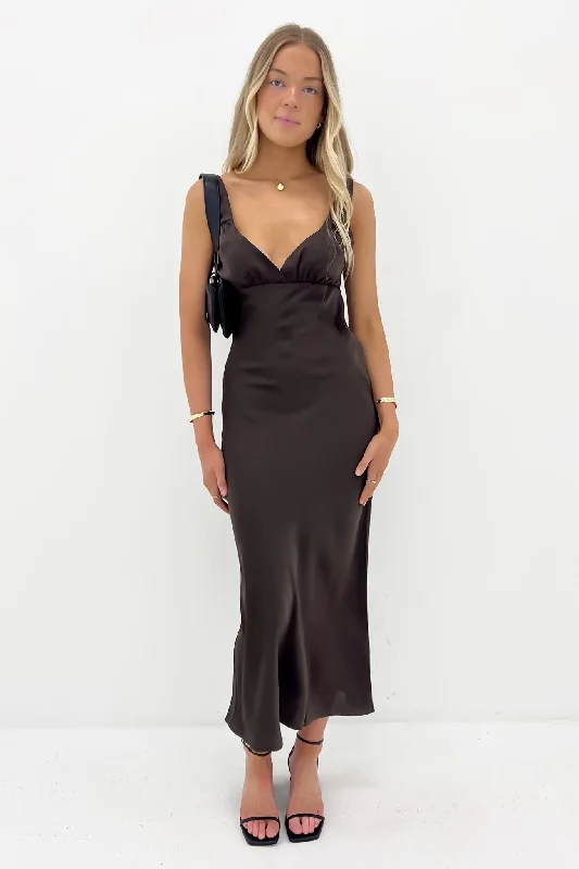 Aire Maxi Dress Brown Comfortable Cotton Maxi Dress