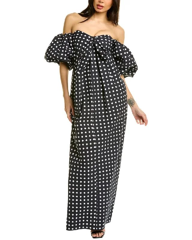 Caroline Constas Reyna Maxi Dress Comfortable Plunging Neckline Maxi Dress