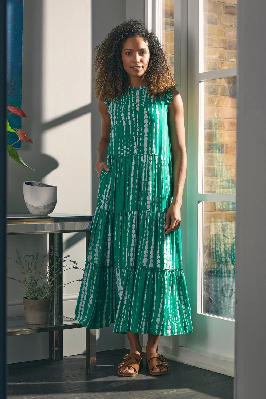 Tie Dye Sleeveless Maxi Dress Cozy Knitted Maxi Dress