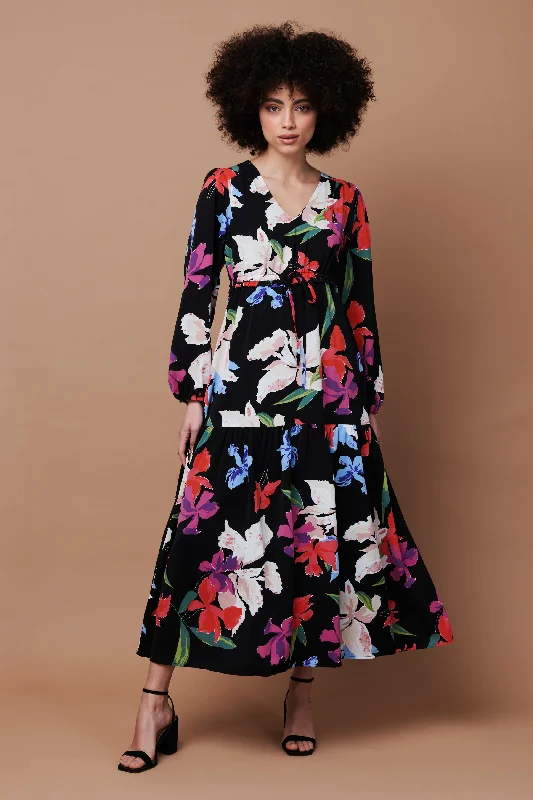 Floral Tiered Maxi Dress Comfortable Bohemian Maxi Dress