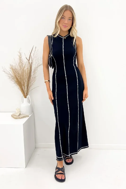 Diego Maxi Dress Black Comfortable Bohemian Maxi Dress