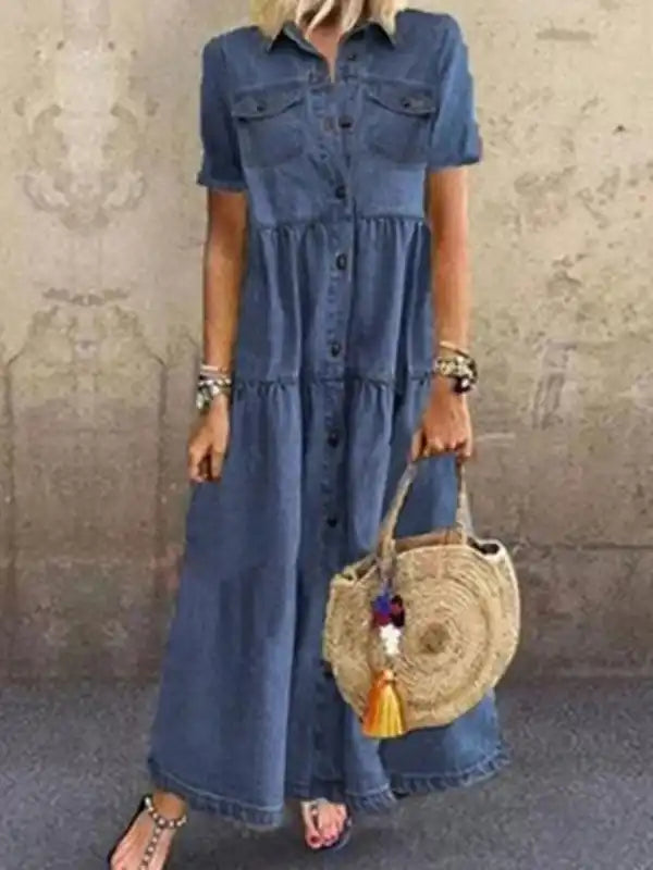 Denim Dress Long Dress Maxi Dress Chic Sleeveless Maxi Dress