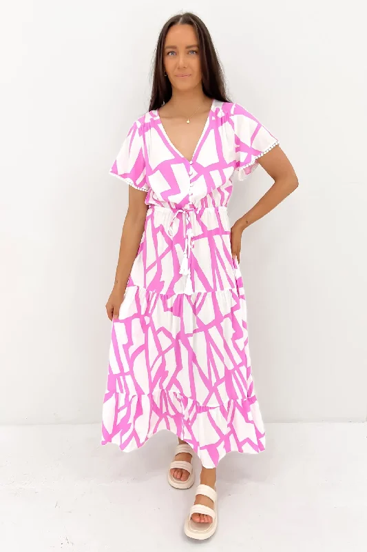 Jonathan Maxi Dress Purple Esme Fashionable Off-Shoulder Maxi Dress