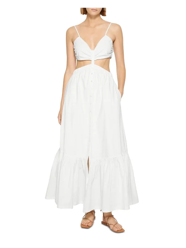 Kennedi Womens Cotton Long Maxi Dress Cozy Maxi Dress with Slit