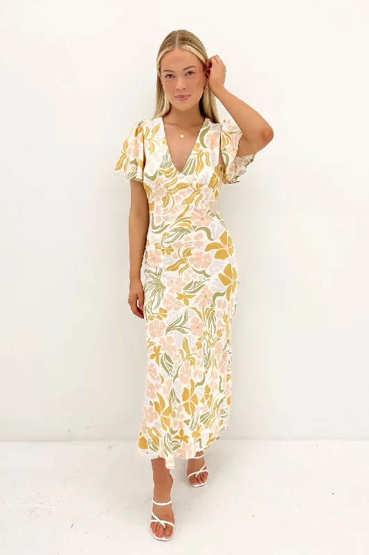 Meghan Maxi Dress Alila Comfortable Ruffle Hem Maxi Dress