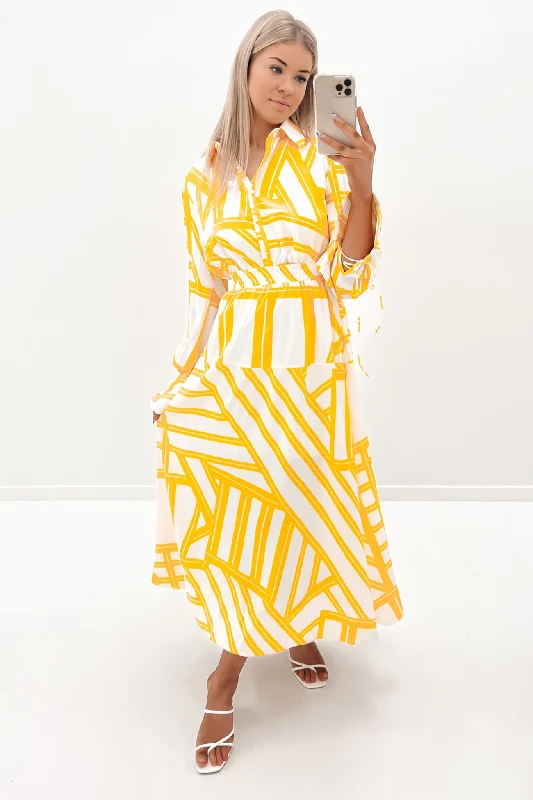 Nina Maxi Dress Yellow Cozy Knitted Maxi Dress