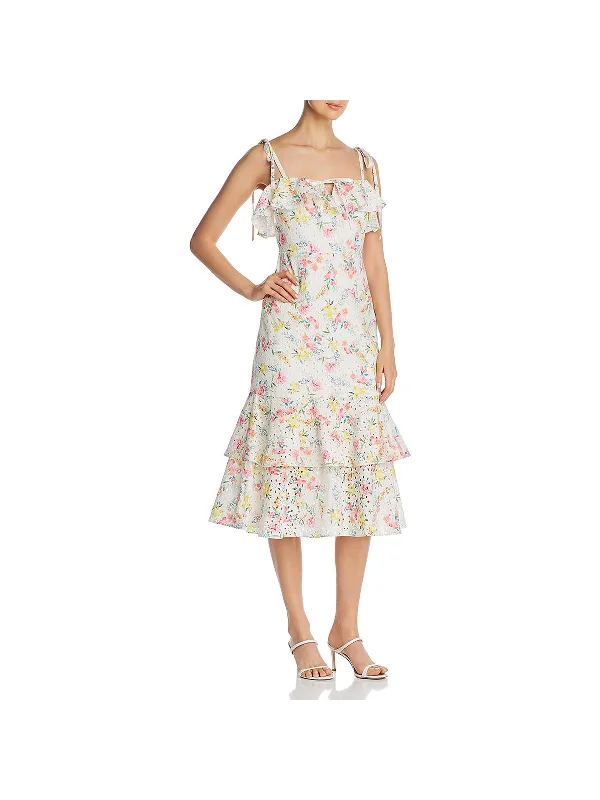 San Juan Womens Ruffled Eyelet Maxi Dress Chic Summer Maxi Dress