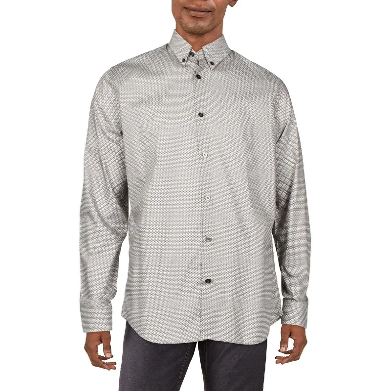 Lords of Harlech Mens Jardin Floral Collared Button-Down Shirt Casual Cotton Short Shirt