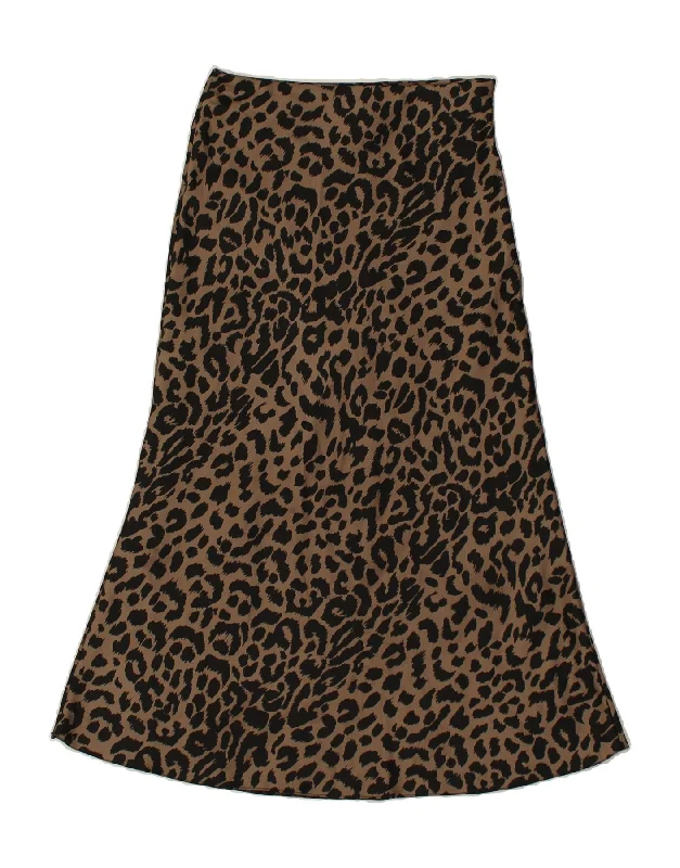 ASOS Womens Maxi Skirt UK 8 Small W126 Brown Animal Print button skirt front