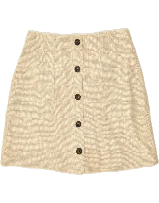 BANANA REPUBLIC Womens A-Line Skirt US 0 XS W26 Beige leather skirt refined