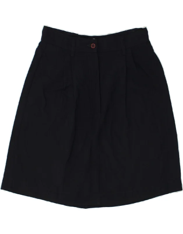 BENETTON Womens A-Line Skirt IT 44 Medium W28 Navy Blue Wool athletic skirt fit