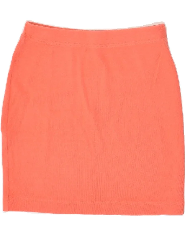 BENETTON Womens Knit Pencil Skirt UK 8 Small W24  Orange velvet skirt plush