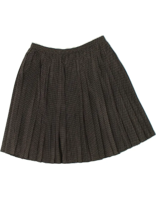 BENETTON Womens Mini Pleated Skirt IT 40 Small  W26  Black Polka Dot lace skirt intricate