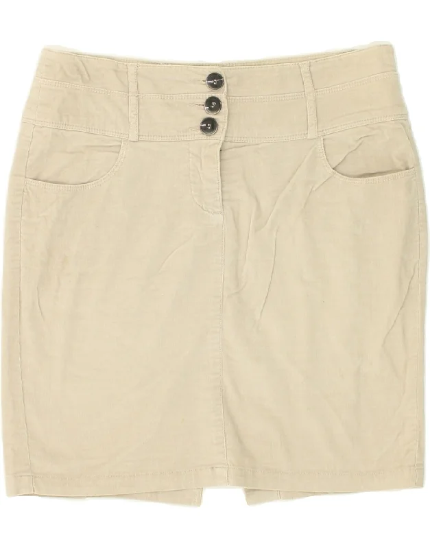BENETTON Womens Mini Skirt W32 Large  Beige cashmere skirt soft