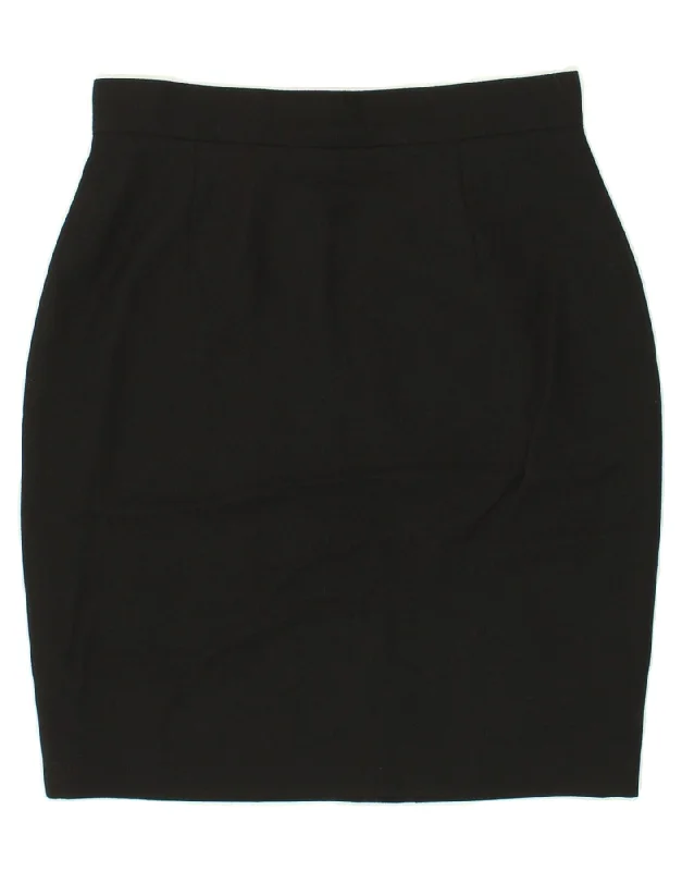 BENETTON Womens Pencil Skirt IT 44 Medium W28  Black Virgin Wool wool skirt warm