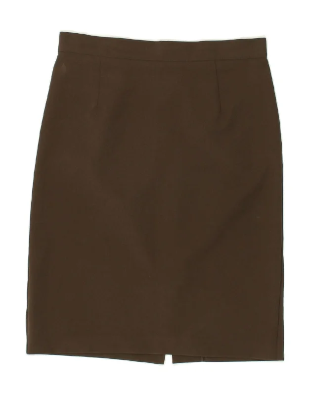 BENETTON Womens Pencil Skirt IT 44 Medium  W28  Khaki Polyester corduroy skirt textured