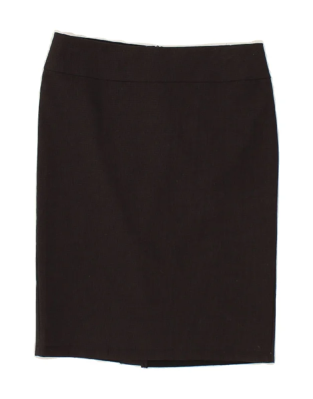 BENETTON Womens Straight Skirt IT 38 XS W28 Grey Polyester leather skirt bold