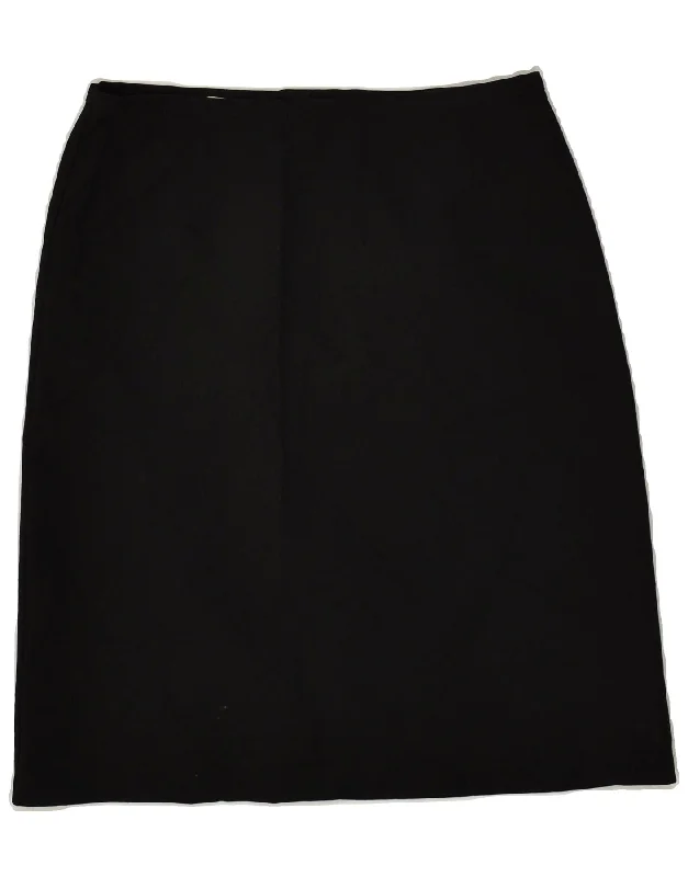 BENETTON Womens Straight Skirt IT 42 Medium W28 Black Polyester leather skirt modern BENETTON Womens Straight Skirt IT 42 Medium W28 Black Polyester leather skirt modern