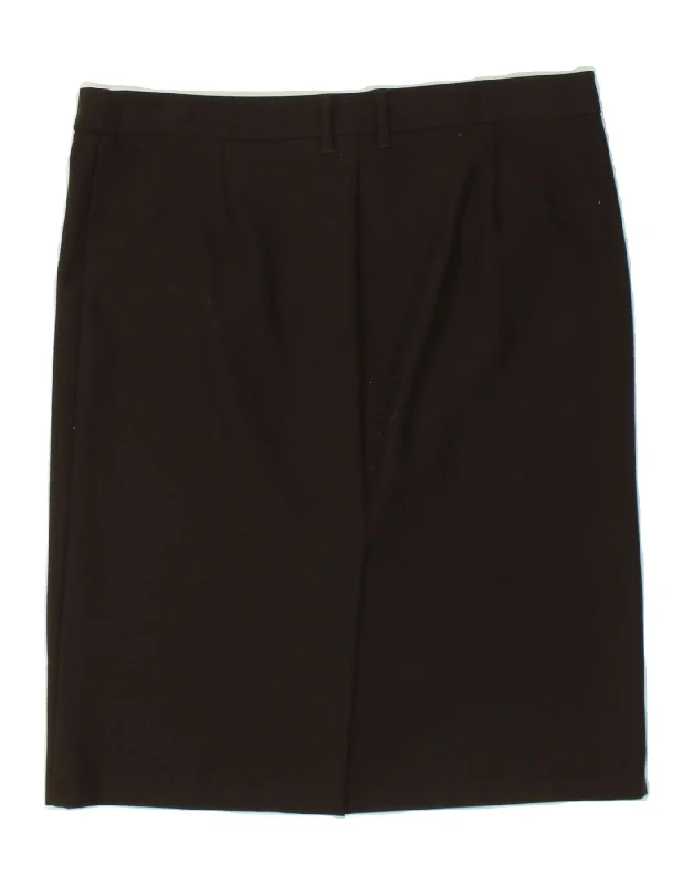 BENETTON Womens Straight Skirt W34 Large  Brown velvet skirt plush